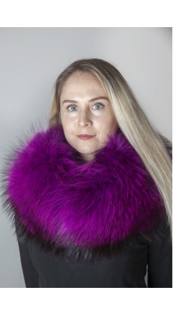 Violet-lilla Finnraccoon  fur neck warmer